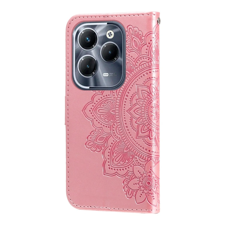For Infinix Hot 40 / Hot 40 Pro Seven-petal Flowers Embossing Leather Phone Case