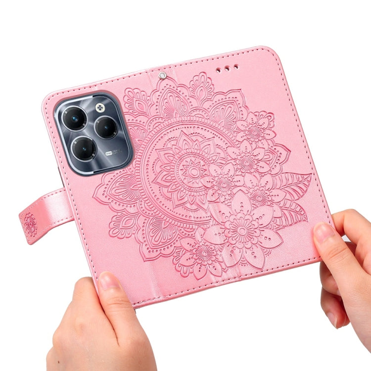 For Infinix Hot 40 / Hot 40 Pro Seven-petal Flowers Embossing Leather Phone Case