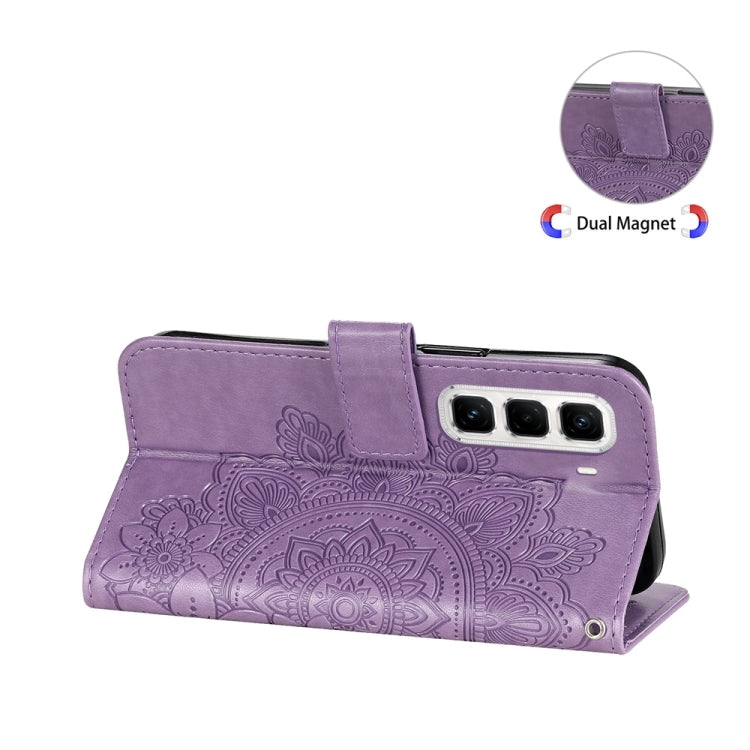 For Infinix Hot 50 Pro+ 4G Seven-petal Flowers Embossing Leather Phone Case