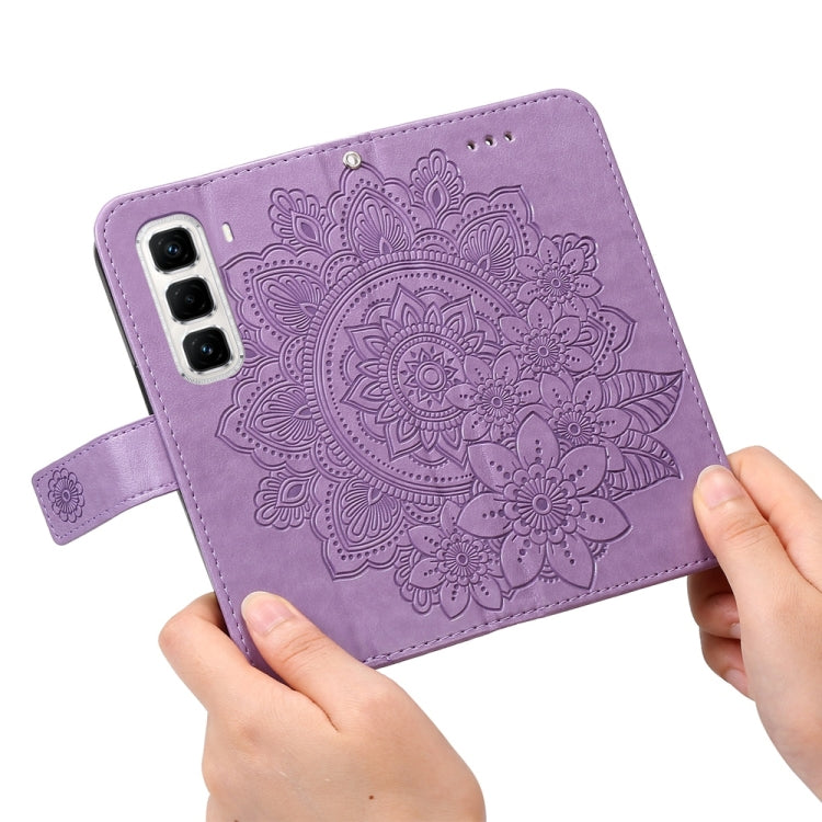 For Infinix Hot 50 Pro+ 4G Seven-petal Flowers Embossing Leather Phone Case