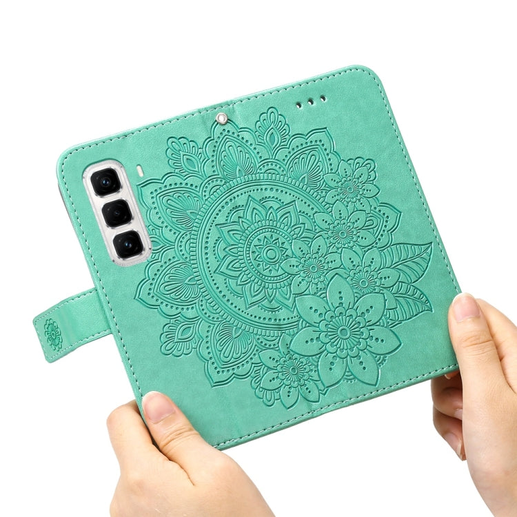 For Infinix Hot 50 Pro+ 4G Seven-petal Flowers Embossing Leather Phone Case
