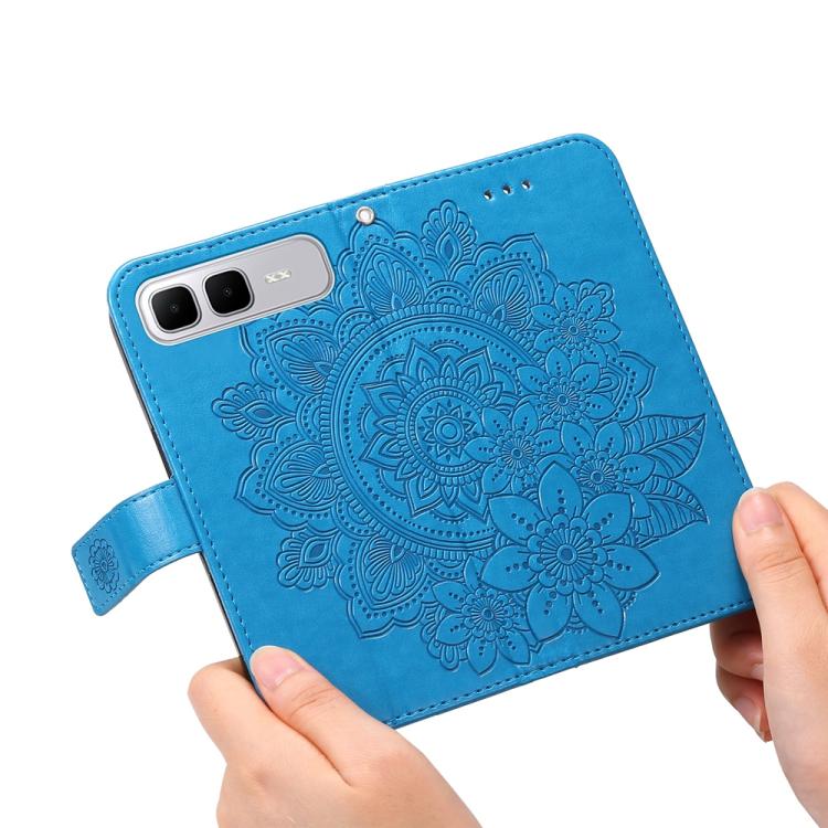 For Infinix Smart 10 Plus 4G Seven-petal Flowers Embossing Leather Phone Case