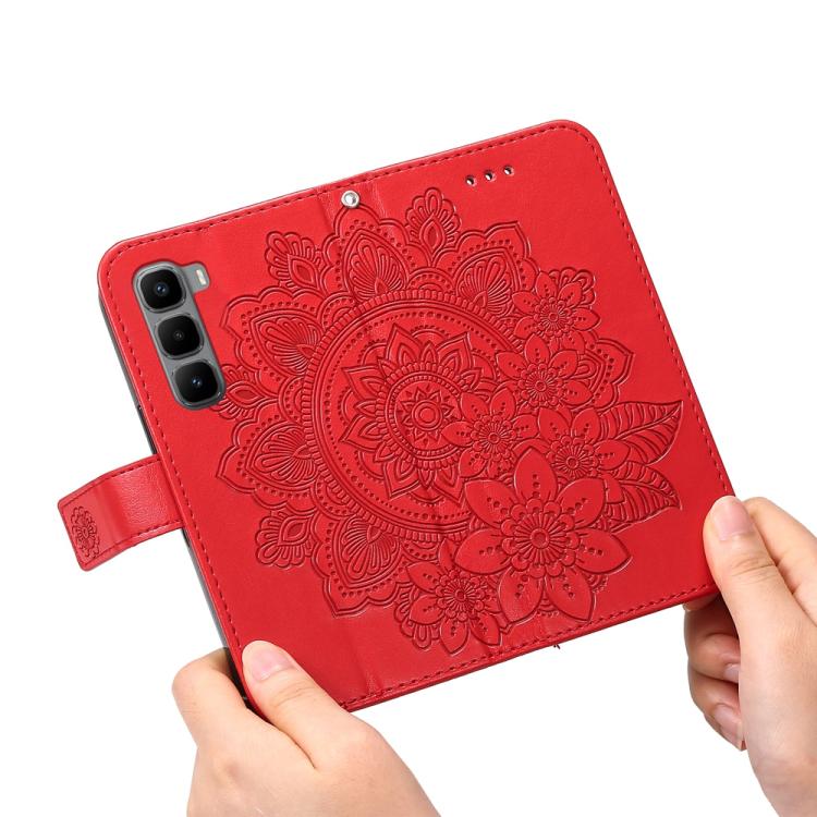 For Infinix Hot 60 Pro+ 4G Seven-petal Flowers Embossing Leather Phone Case