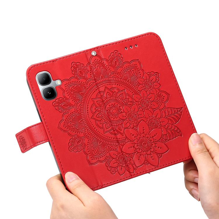For Infinix Smart 20 4G Seven-petal Flowers Embossing Leather Phone Case