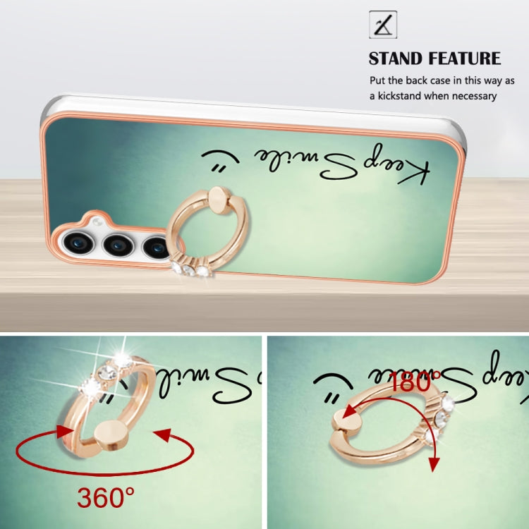 For Samsung Galaxy S24 FE 5G Electroplating Dual-side IMD Phone Case with Ring Holder