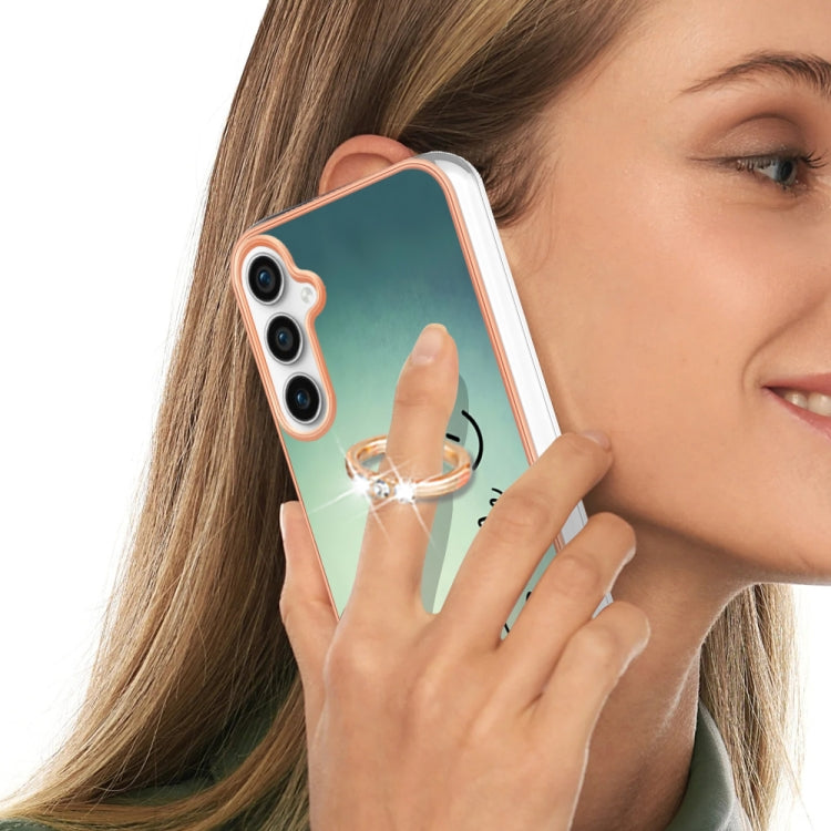 For Samsung Galaxy S24 FE 5G Electroplating Dual-side IMD Phone Case with Ring Holder