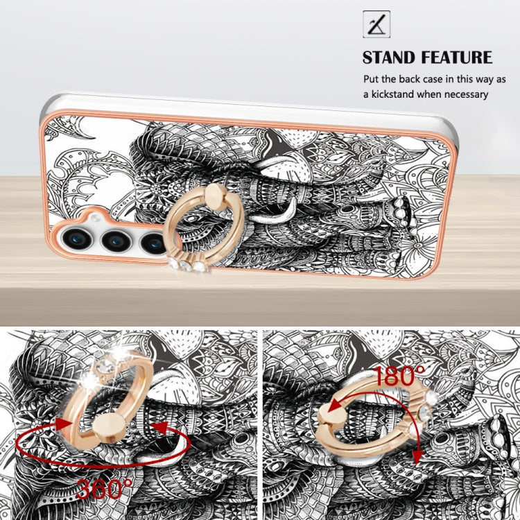 For Samsung Galaxy S24 FE 5G Electroplating Dual-side IMD Phone Case with Ring Holder