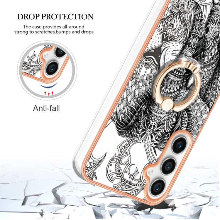 For Samsung Galaxy S24 FE 5G Electroplating Dual-side IMD Phone Case with Ring Holder