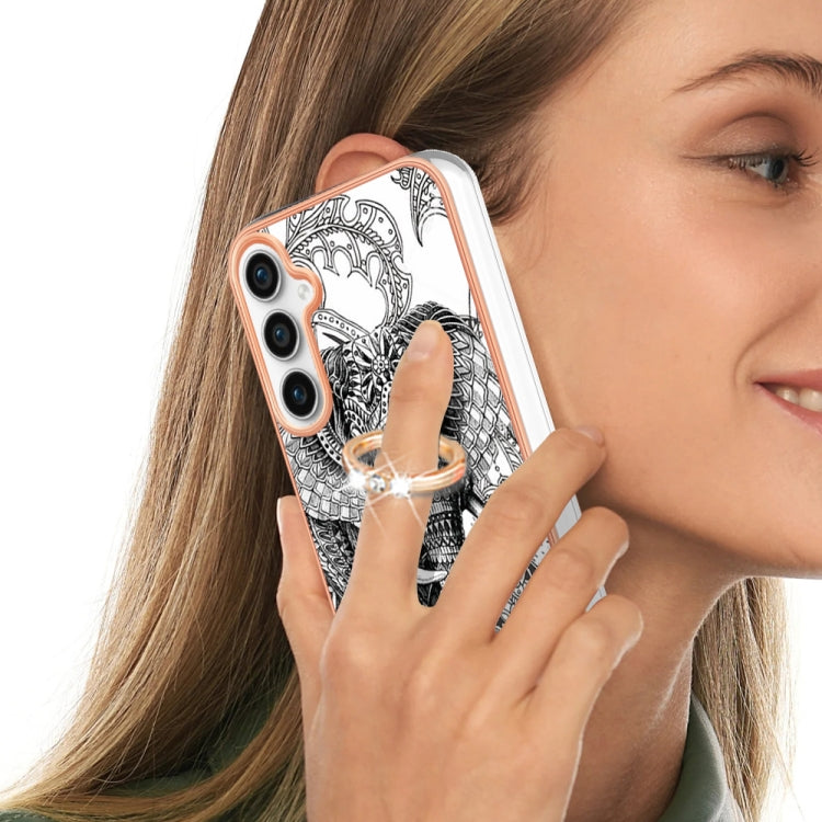 For Samsung Galaxy S24 FE 5G Electroplating Dual-side IMD Phone Case with Ring Holder