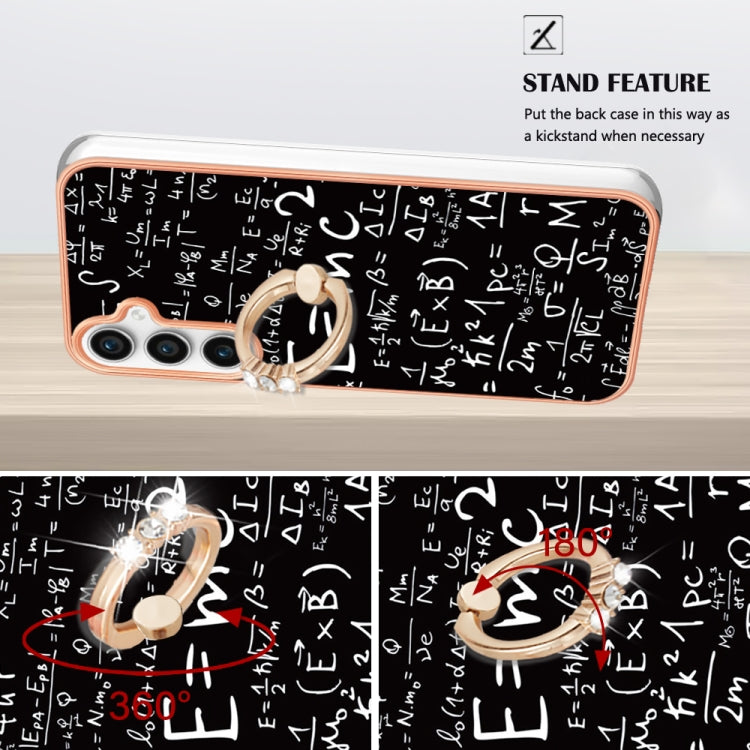 For Samsung Galaxy S24 FE 5G Electroplating Dual-side IMD Phone Case with Ring Holder