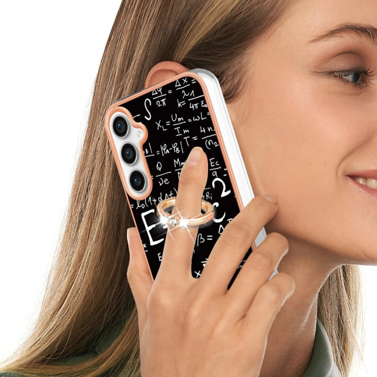 For Samsung Galaxy S24 FE 5G Electroplating Dual-side IMD Phone Case with Ring Holder