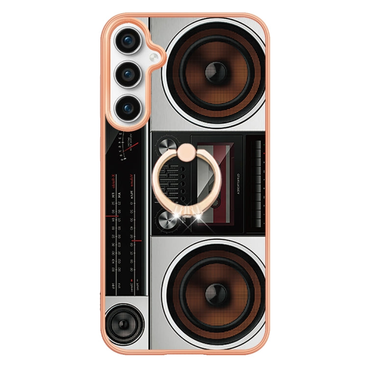For Samsung Galaxy S24 FE 5G Electroplating Dual-side IMD Phone Case with Ring Holder