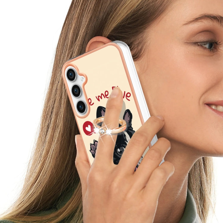 For Samsung Galaxy S24 FE 5G Electroplating Dual-side IMD Phone Case with Ring Holder