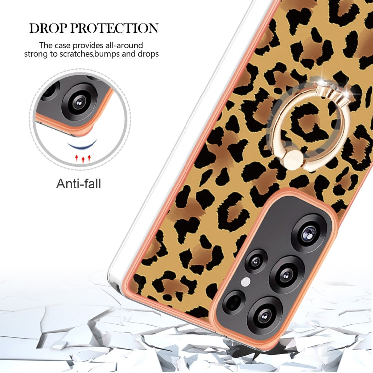 For Samsung Galaxy S25 Ultra 5G Electroplating Dual-side IMD Phone Case with Ring Holder