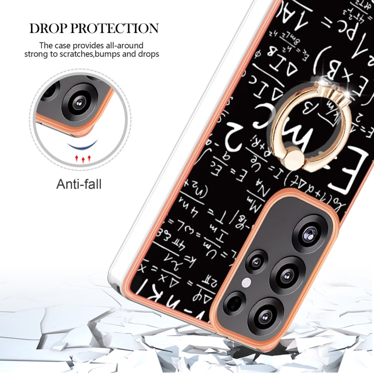 For Samsung Galaxy S25 Ultra 5G Electroplating Dual-side IMD Phone Case with Ring Holder