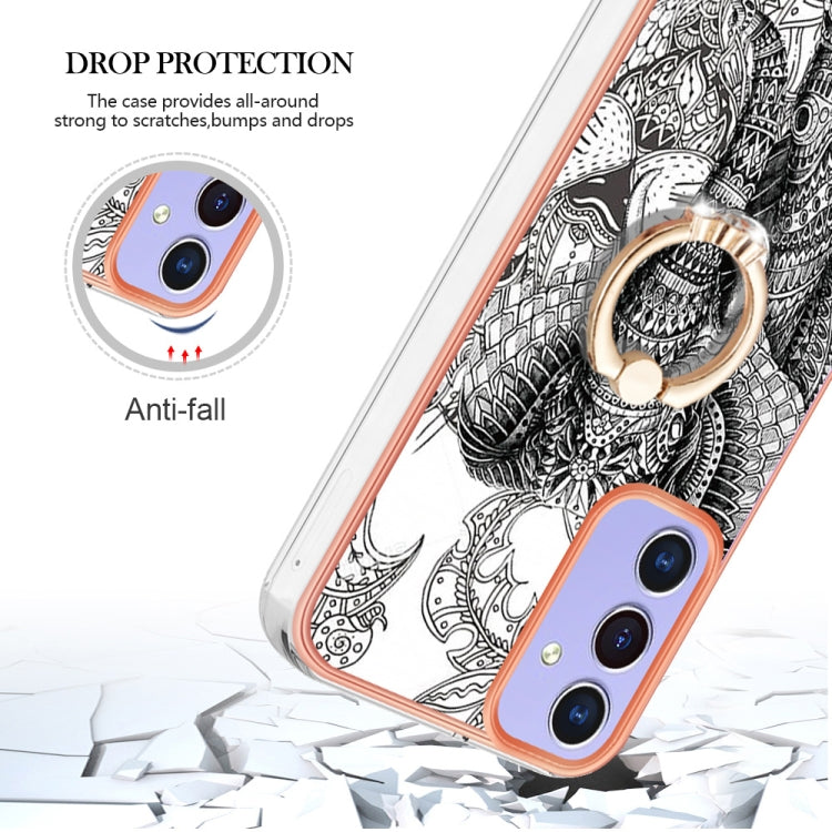 For Samsung Galaxy A16 5G Electroplating Dual-side IMD Phone Case with Ring Holder
