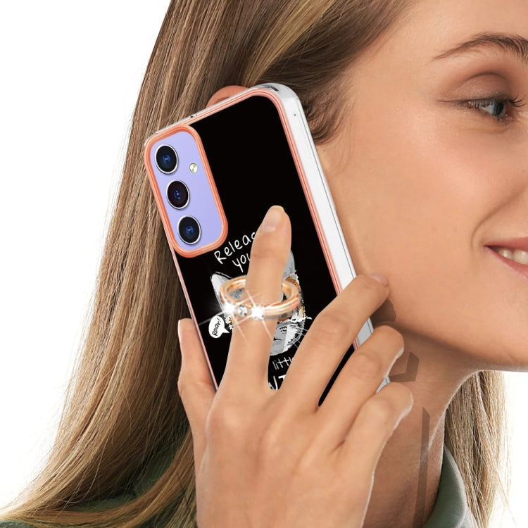 For Samsung Galaxy A16 5G Electroplating Dual-side IMD Phone Case with Ring Holder