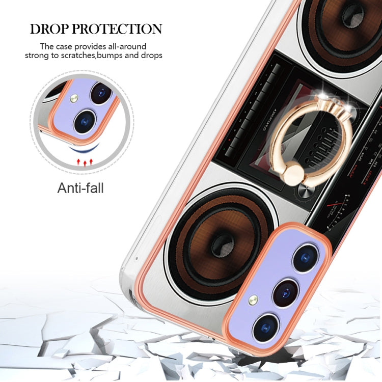 For Samsung Galaxy A16 5G Electroplating Dual-side IMD Phone Case with Ring Holder