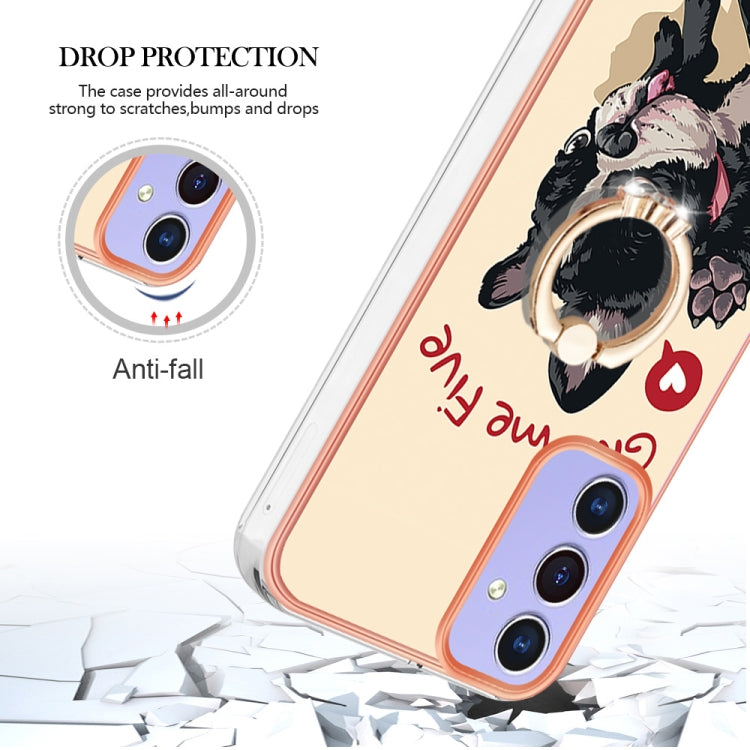For Samsung Galaxy A16 5G Electroplating Dual-side IMD Phone Case with Ring Holder