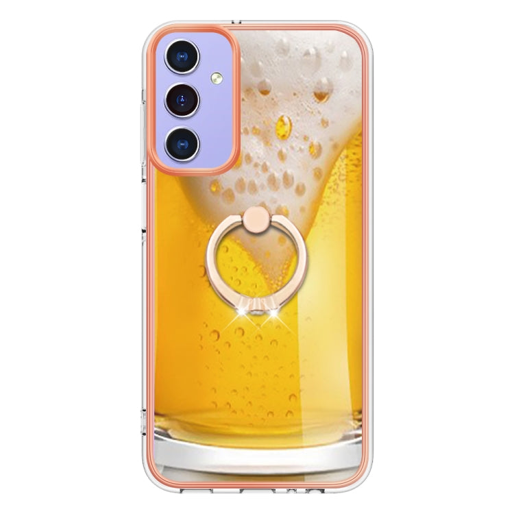 For Samsung Galaxy A16 5G Electroplating Dual-side IMD Phone Case with Ring Holder