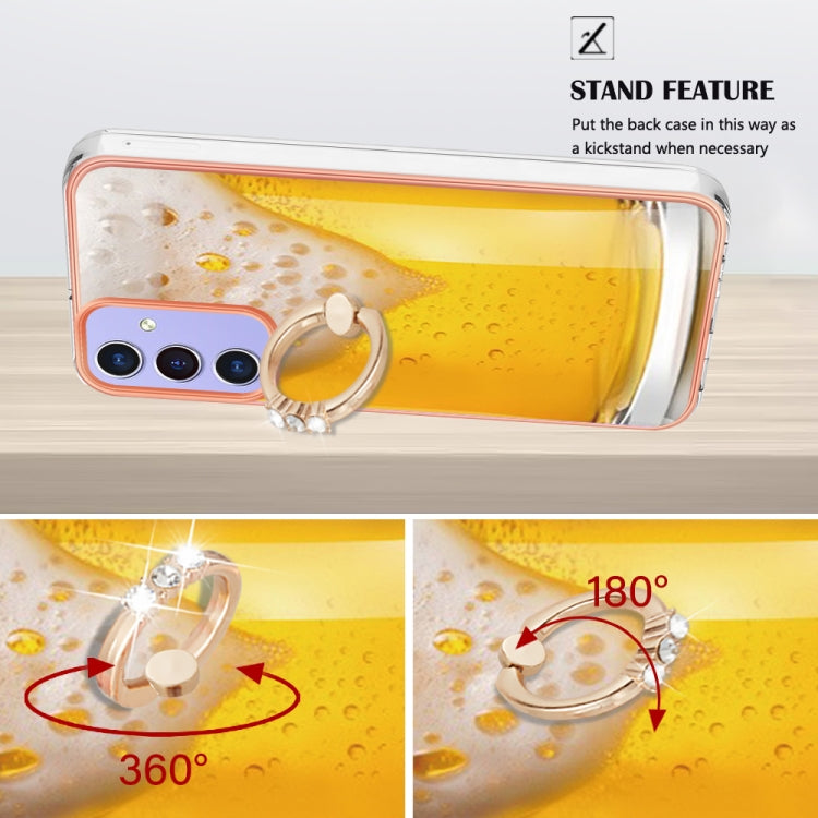 For Samsung Galaxy A16 5G Electroplating Dual-side IMD Phone Case with Ring Holder