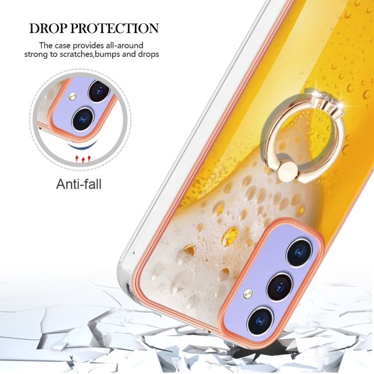 For Samsung Galaxy A16 5G Electroplating Dual-side IMD Phone Case with Ring Holder