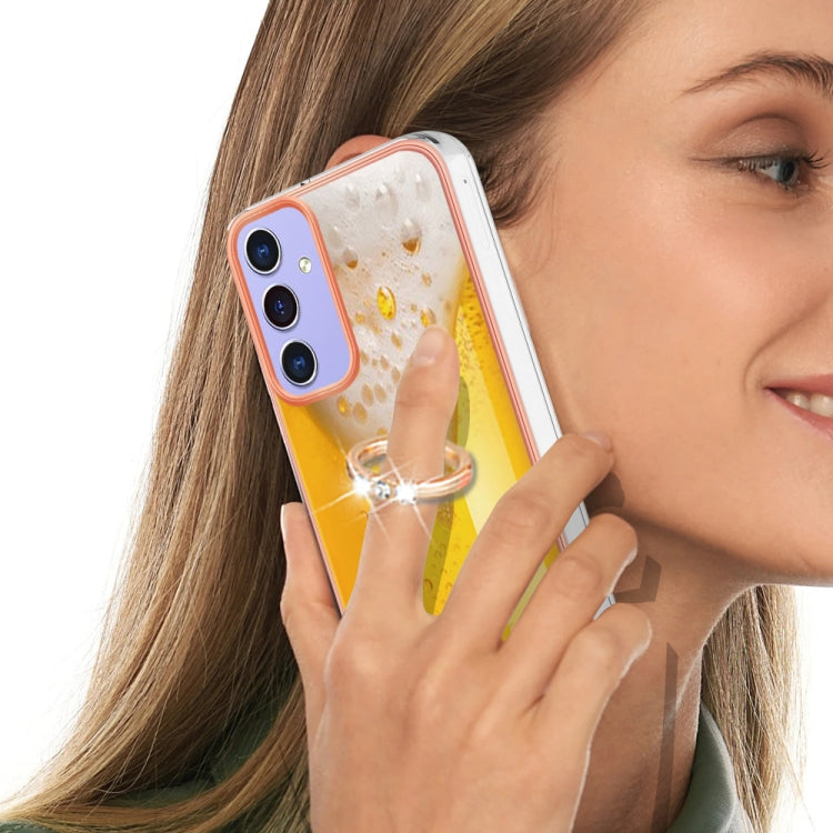 For Samsung Galaxy A16 5G Electroplating Dual-side IMD Phone Case with Ring Holder
