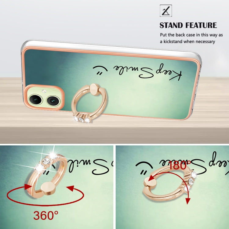 For Samsung Galaxy A06 4G Electroplating Dual-side IMD Phone Case with Ring Holder