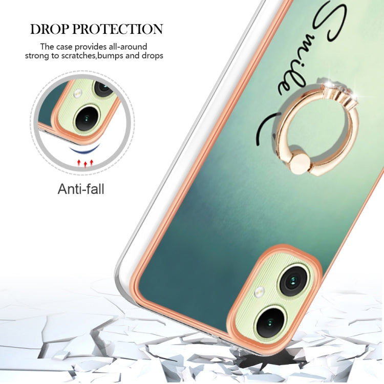 For Samsung Galaxy A06 4G Electroplating Dual-side IMD Phone Case with Ring Holder