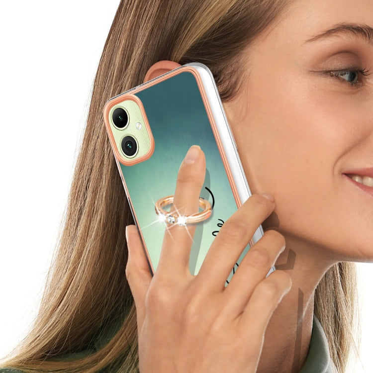 For Samsung Galaxy A06 4G Electroplating Dual-side IMD Phone Case with Ring Holder