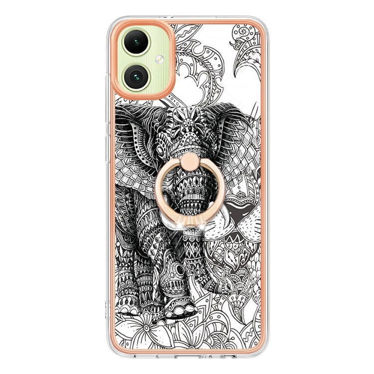 For Samsung Galaxy A06 4G Electroplating Dual-side IMD Phone Case with Ring Holder