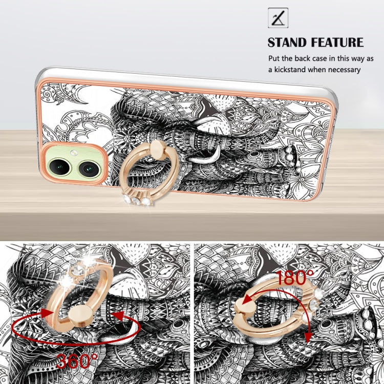 For Samsung Galaxy A06 4G Electroplating Dual-side IMD Phone Case with Ring Holder