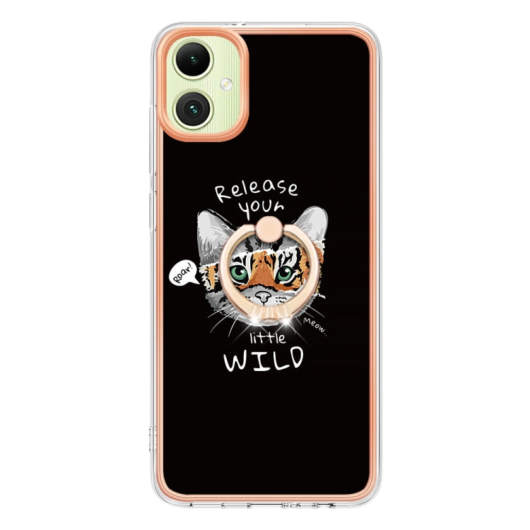 For Samsung Galaxy A06 4G Electroplating Dual-side IMD Phone Case with Ring Holder