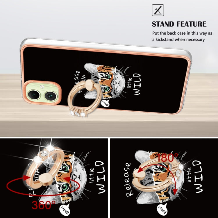 For Samsung Galaxy A06 4G Electroplating Dual-side IMD Phone Case with Ring Holder