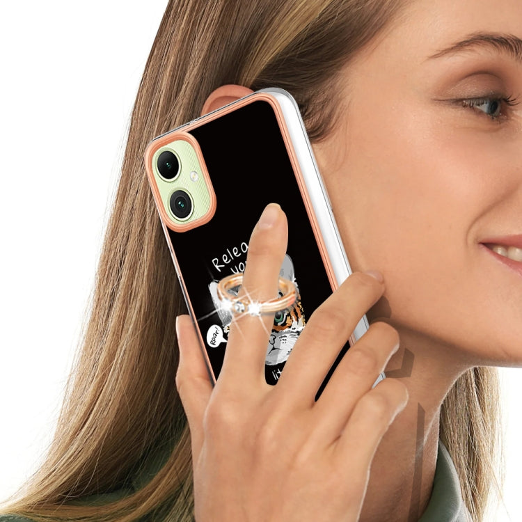 For Samsung Galaxy A06 4G Electroplating Dual-side IMD Phone Case with Ring Holder