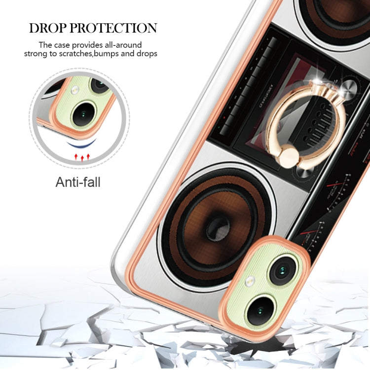 For Samsung Galaxy A06 4G Electroplating Dual-side IMD Phone Case with Ring Holder