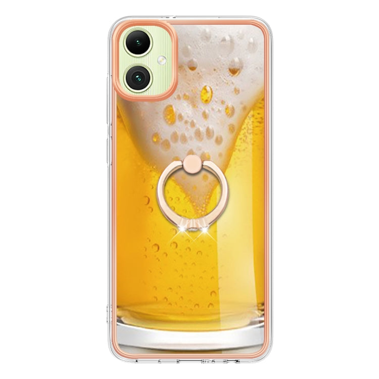 For Samsung Galaxy A06 4G Electroplating Dual-side IMD Phone Case with Ring Holder