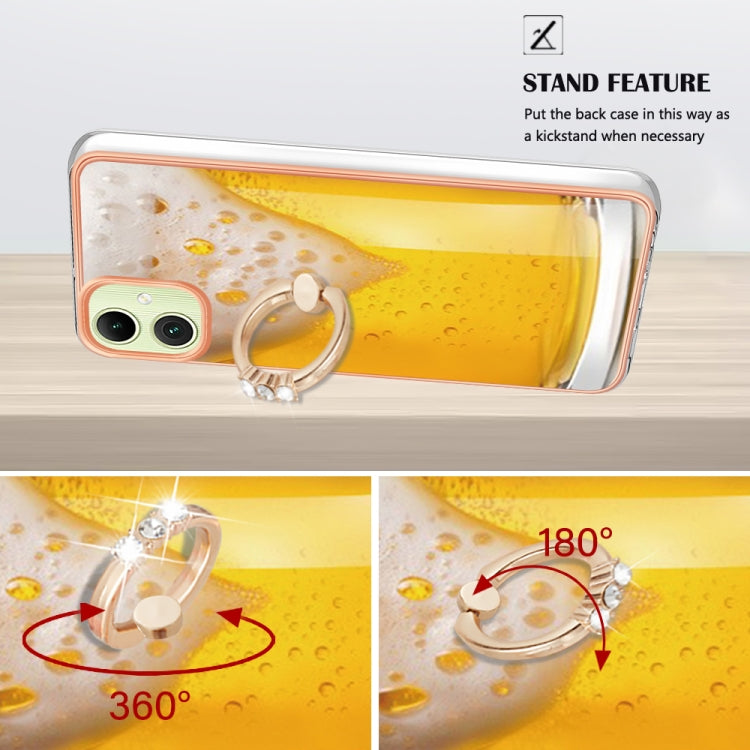For Samsung Galaxy A06 4G Electroplating Dual-side IMD Phone Case with Ring Holder
