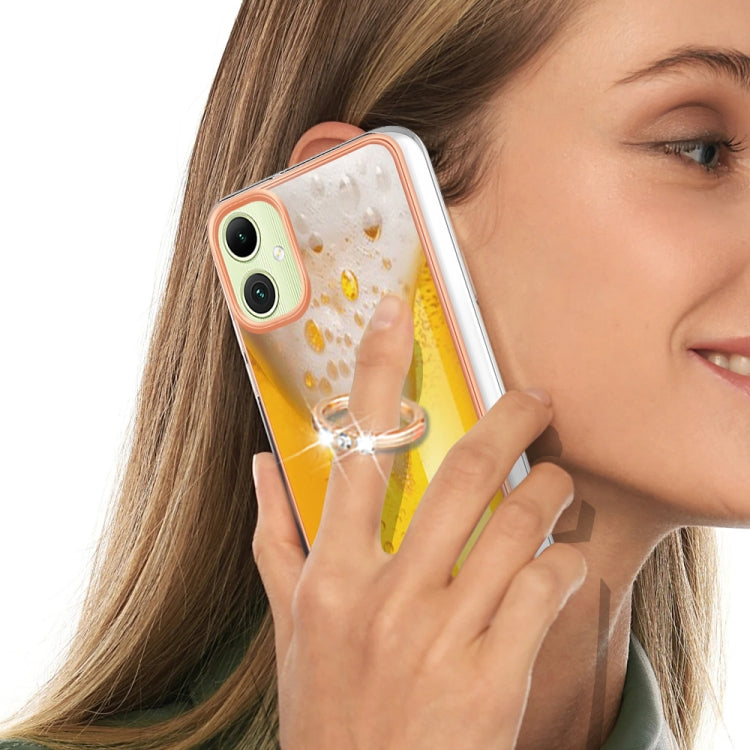 For Samsung Galaxy A06 4G Electroplating Dual-side IMD Phone Case with Ring Holder
