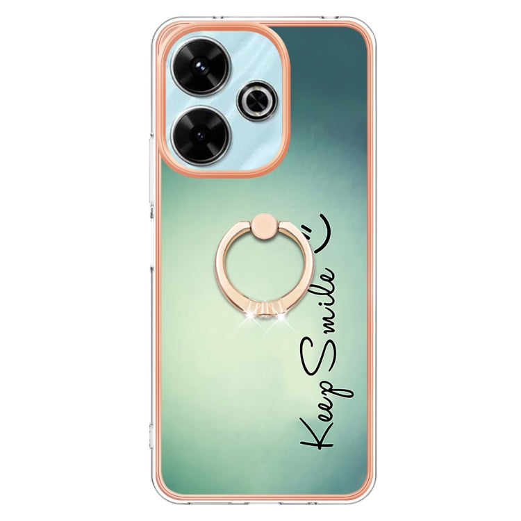 For Redmi 13 4G Electroplating Dual-side IMD Phone Case with Ring Holder