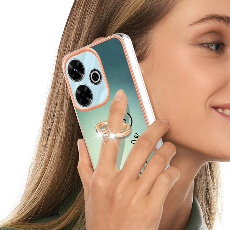 For Redmi 13 4G Electroplating Dual-side IMD Phone Case with Ring Holder