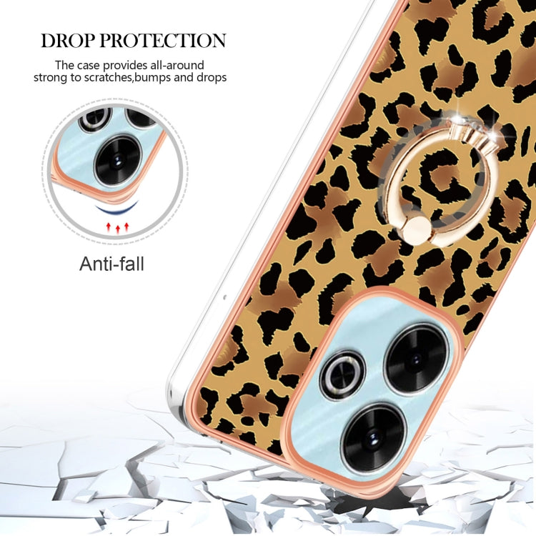 For Redmi 13 4G Electroplating Dual-side IMD Phone Case with Ring Holder