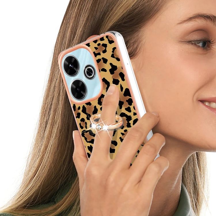 For Redmi 13 4G Electroplating Dual-side IMD Phone Case with Ring Holder
