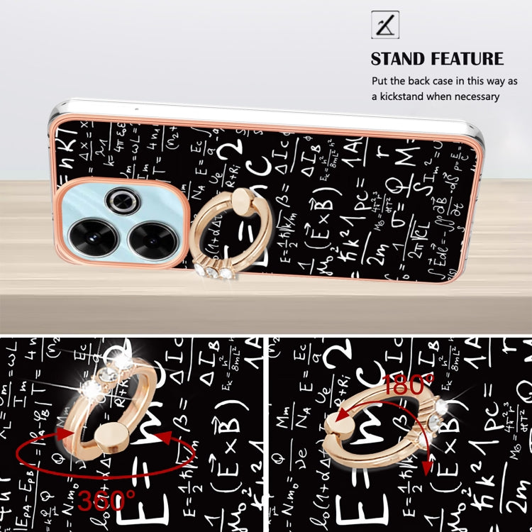 For Redmi 13 4G Electroplating Dual-side IMD Phone Case with Ring Holder