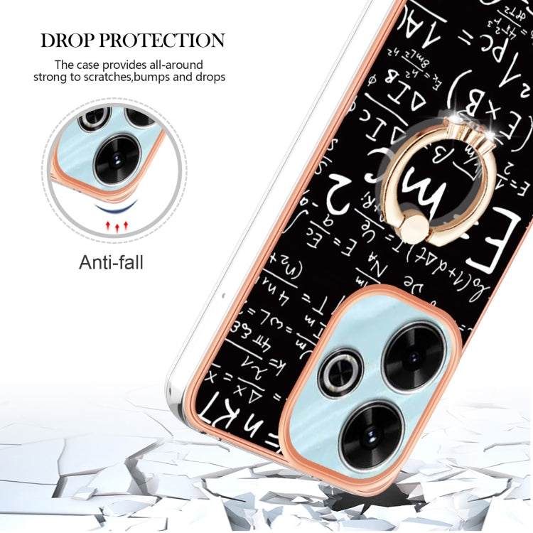 For Redmi 13 4G Electroplating Dual-side IMD Phone Case with Ring Holder