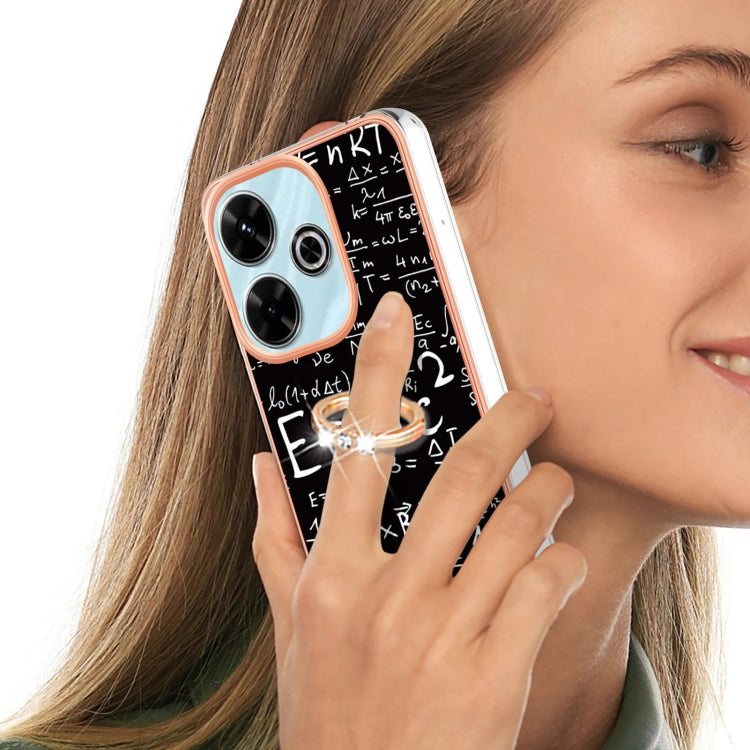 For Redmi 13 4G Electroplating Dual-side IMD Phone Case with Ring Holder