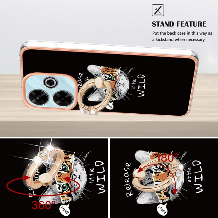 For Redmi 13 4G Electroplating Dual-side IMD Phone Case with Ring Holder