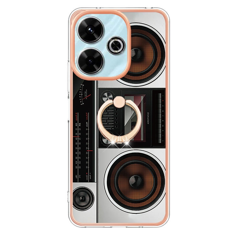 For Redmi 13 4G Electroplating Dual-side IMD Phone Case with Ring Holder