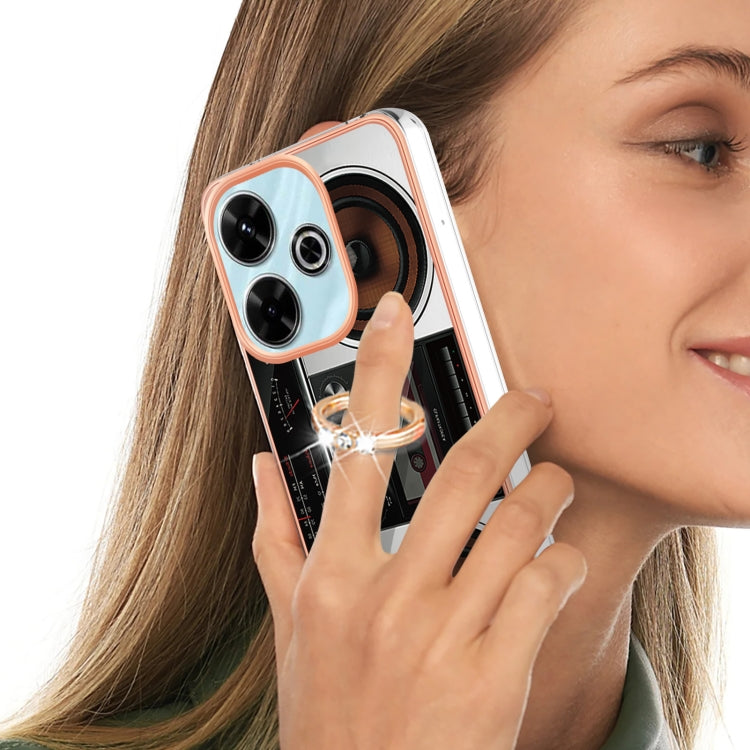 For Redmi 13 4G Electroplating Dual-side IMD Phone Case with Ring Holder