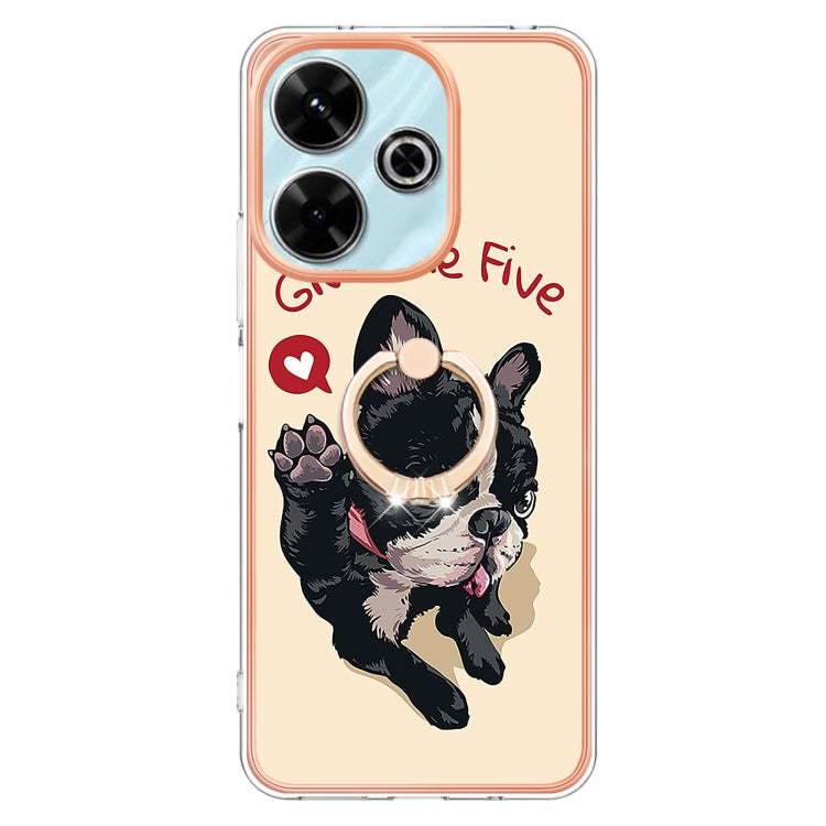 For Redmi 13 4G Electroplating Dual-side IMD Phone Case with Ring Holder